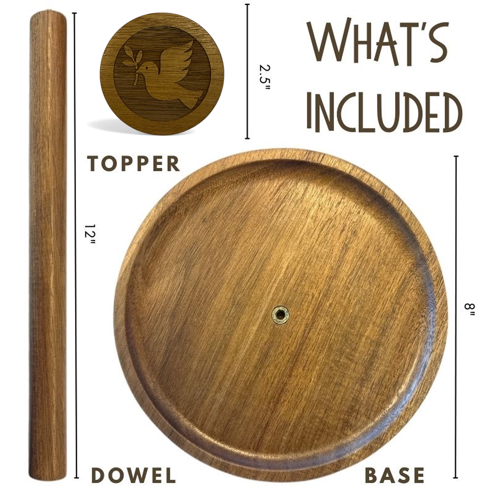 Acacia Dove Paper Towel Holder