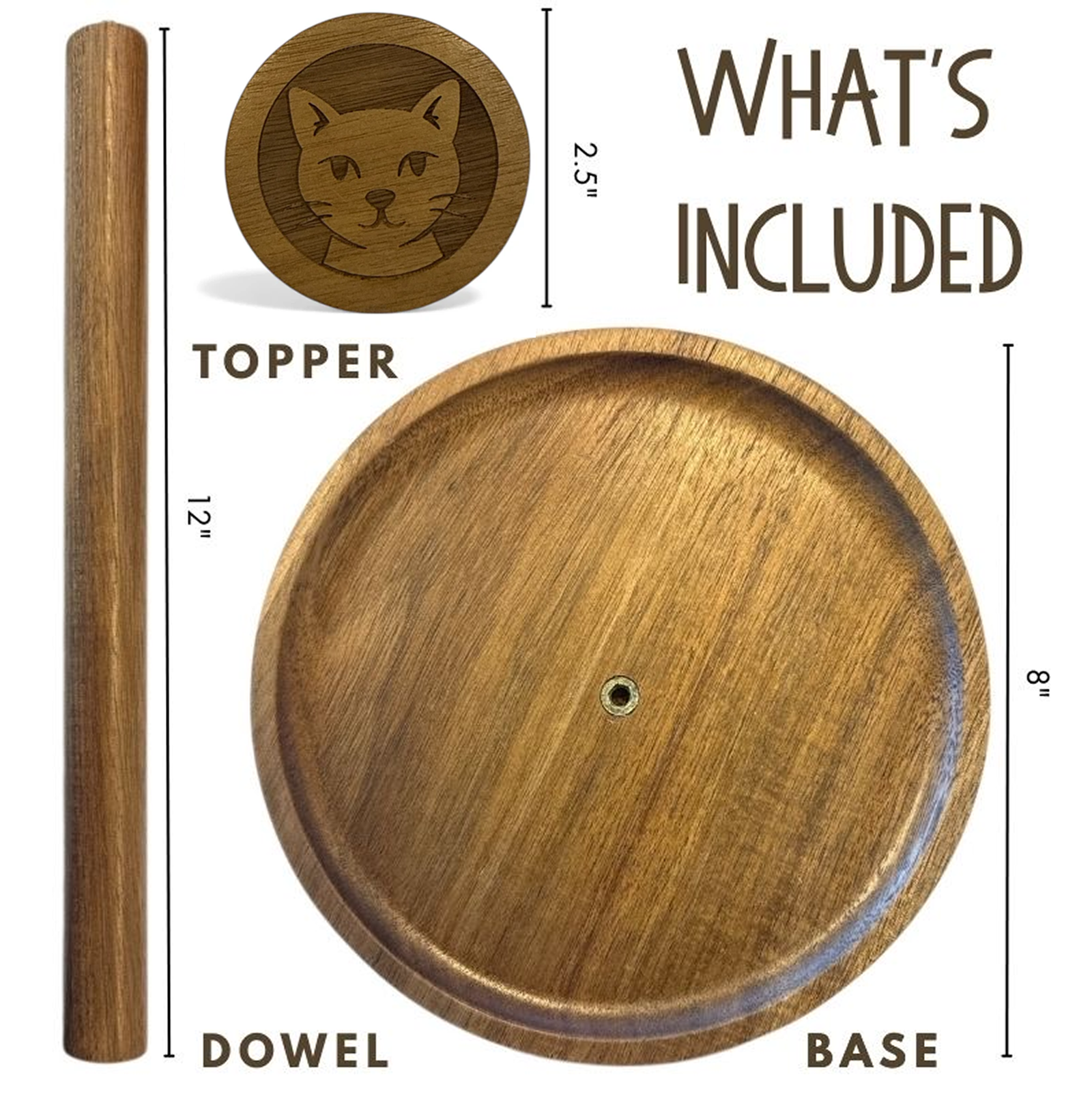 Acacia Cat Paper Towel Holder