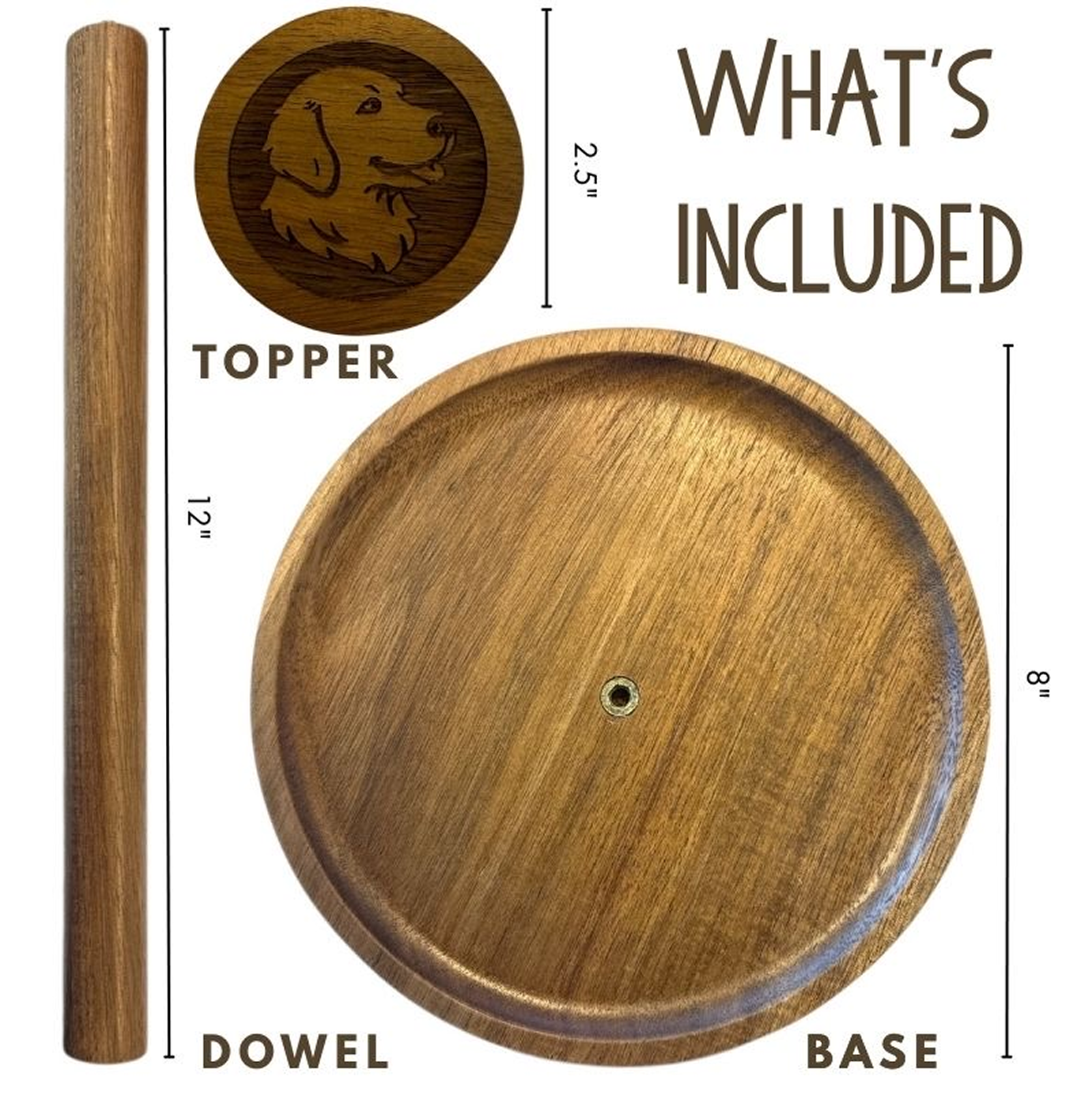 Acacia Dog Paper Towel Holder