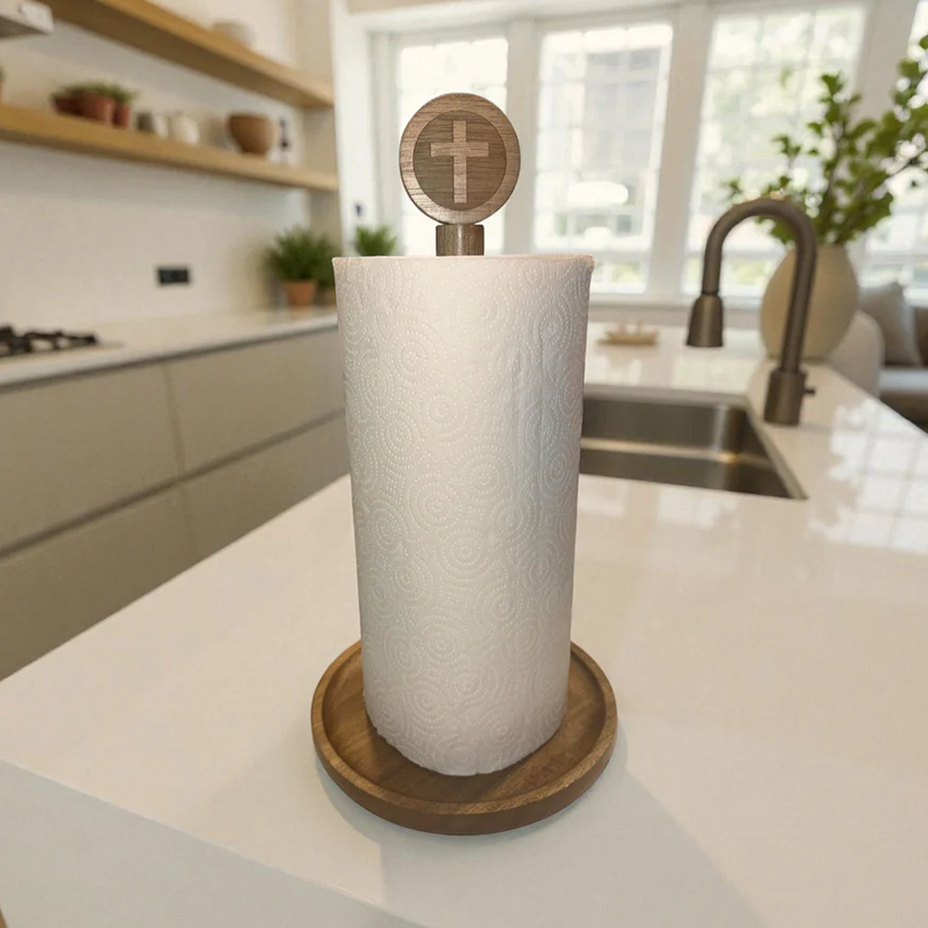 Acacia Cross Paper Towel Holder