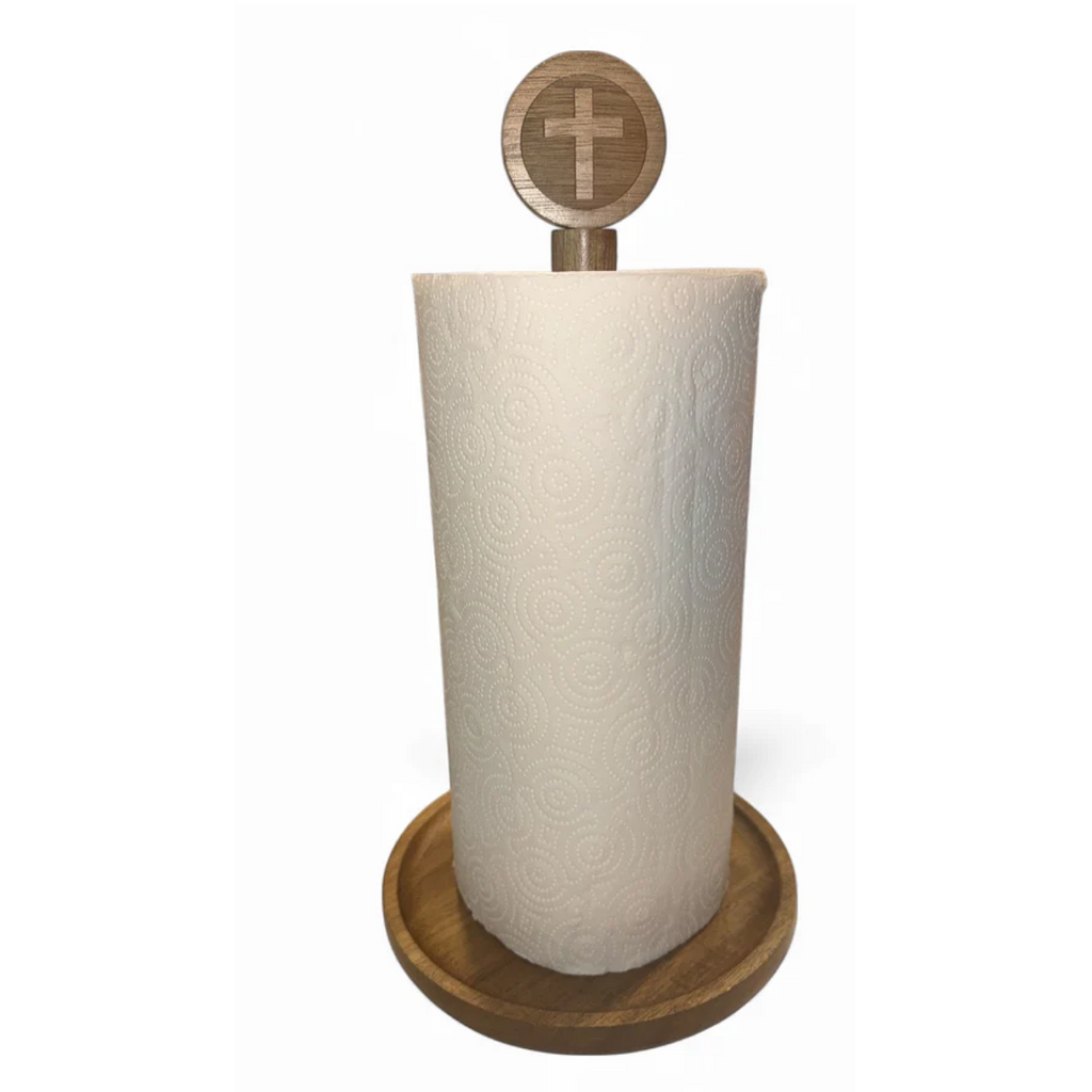 Acacia Cross Paper Towel Holder