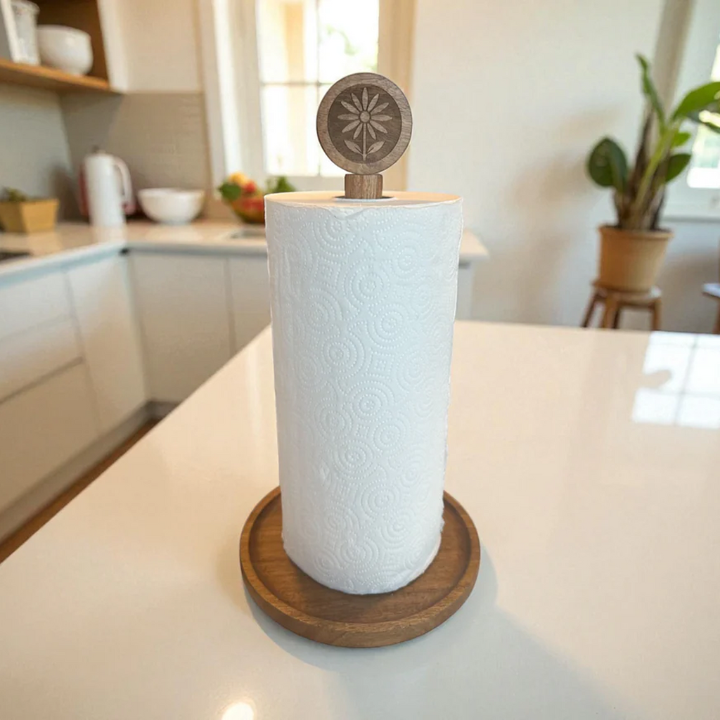 Acacia Flower Paper Towel Holder