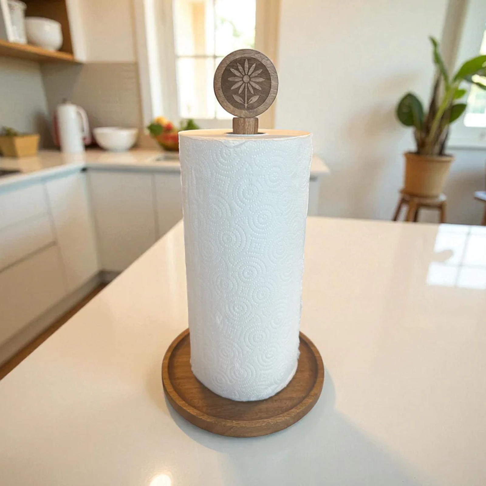 Acacia Flower Paper Towel Holder