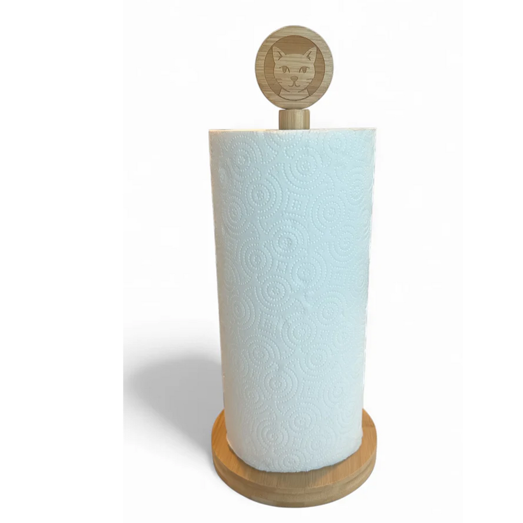 Bamboo Cat Paper Towel Holder