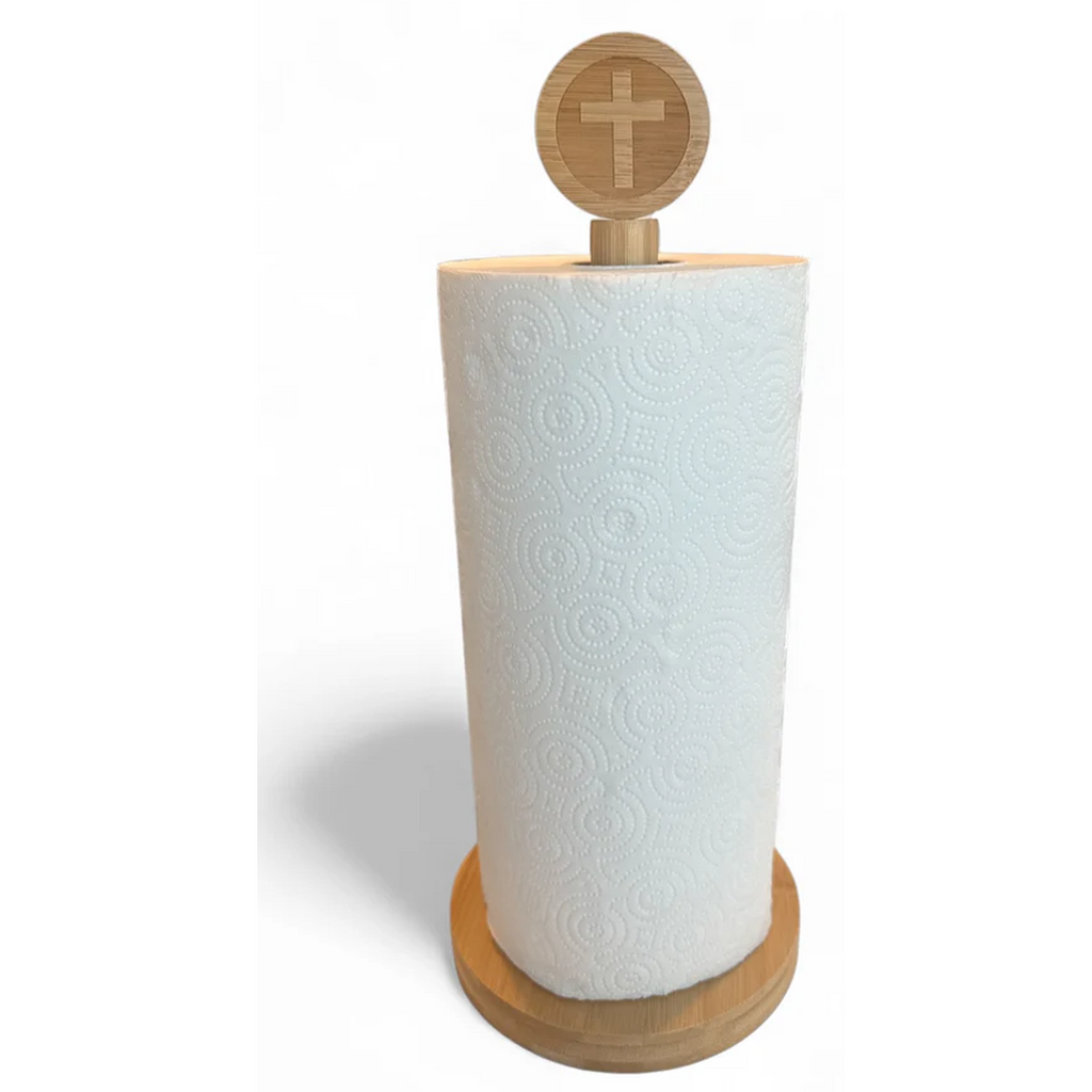 Bamboo Cross Paper Towel Holder