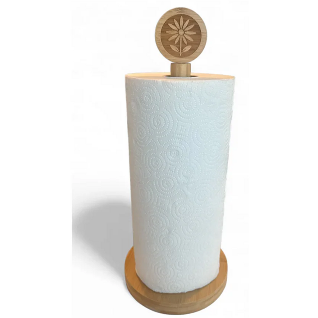 Bamboo Flower Paper Towel Holder