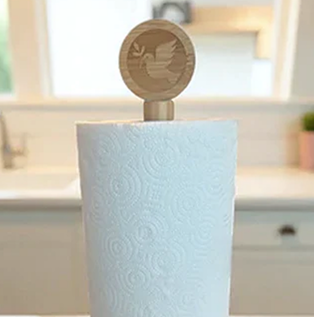 Dove Bamboo Wood Paper Towel Holder