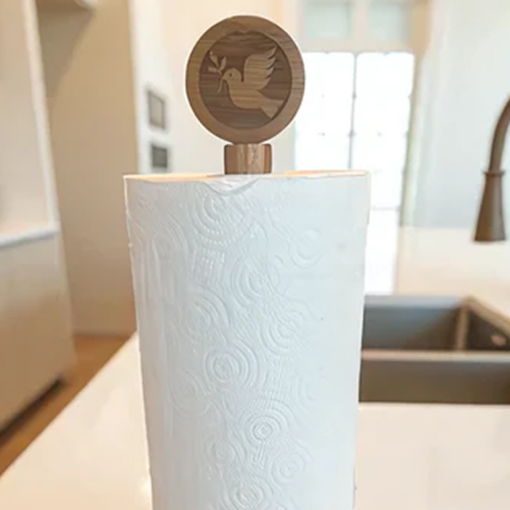 Dove Acacia Wood Paper Towel Holder