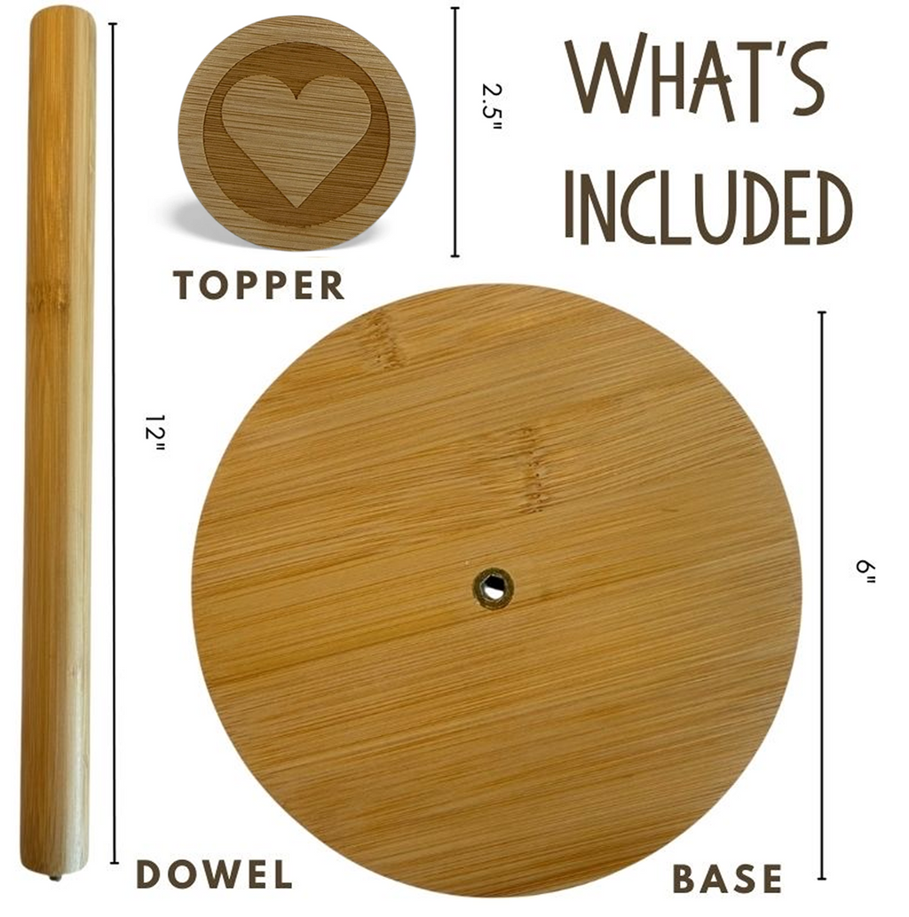 Bamboo Heart Paper Towel Holder