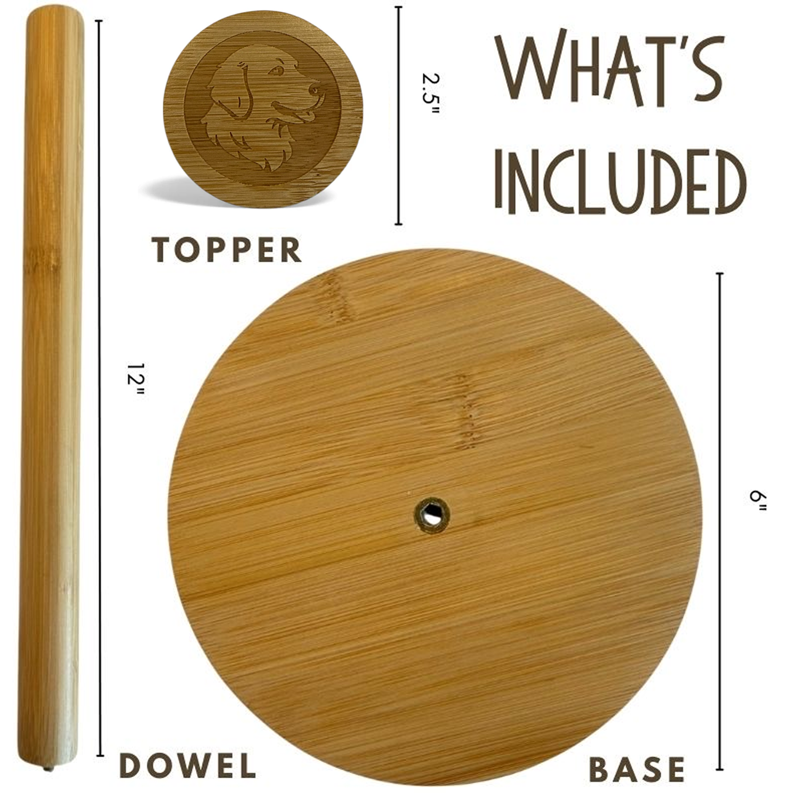 Bamboo Dog Paper Towel Holder